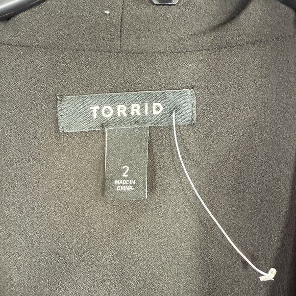 Torrid Blazer Jacket Womens Size 2X Black Long Sleeve Open Front - Picture 3 of 5